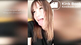 Girl's sexy long tongue 8
