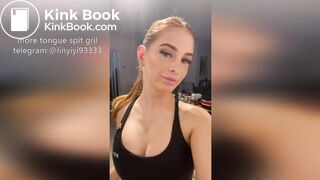 Girl's sexy long tongue 9