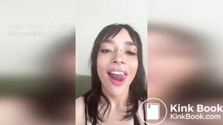 Girl's sexy long tongue 9