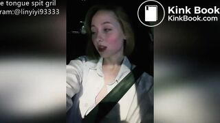 Girl's sexy long tongue 9