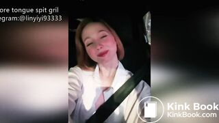 Girl's sexy long tongue 9