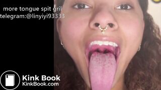 Girl's sexy long tongue 10