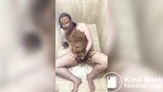 Gay scat pig full body smear and shitwank
