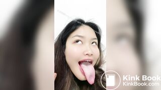 Girl's sexy long tongue 11