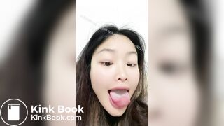 Girl's sexy long tongue 11