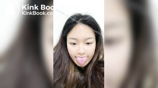 Girl's sexy long tongue 11
