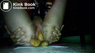Watch this hairy tight hole getting stretched by thick creamy turds