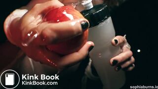 Sophia Burns+ Apple+ To Mouth Stuffing Apples+ Into My Ass