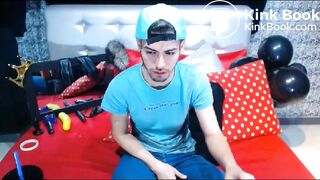 Young Man Pissing and Shitting in a Bowl