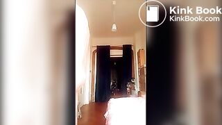 naked and crossdressing in bedroom