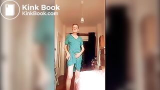 naked and crossdressing in bedroom
