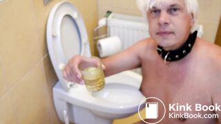Master's toilet slave Armands Lusis drinks his own piss online