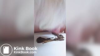 Toilet slave Armands Lusis grab scat with mouth, taped off mouth and swallow all