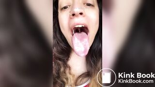 Girl's sexy long tongue 20