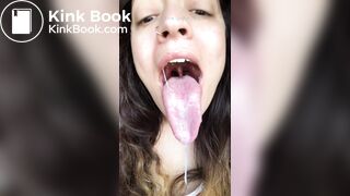 Girl's sexy long tongue 20