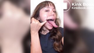 Girl's sexy long tongue 21