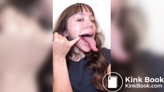 Girl's sexy long tongue 21
