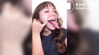 Girl's sexy long tongue 21