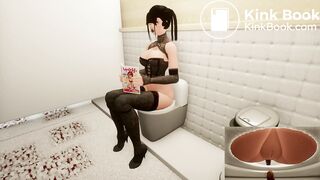 Asian Woman Diarrhea (2 angles)