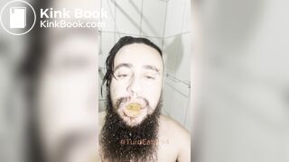 Liquid shit in mouth