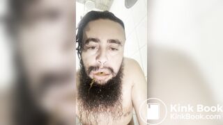 Liquid shit in mouth