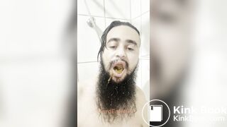 Liquid shit in mouth