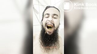 Liquid shit in mouth
