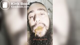 Liquid shit in mouth