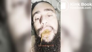 Liquid shit in mouth