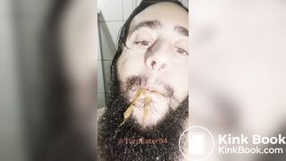 Liquid shit in mouth