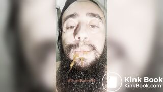 Liquid shit in mouth