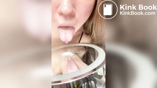 Girl's sexy long tongue 22