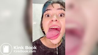 Girl's sexy long tongue 23