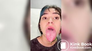 Girl's sexy long tongue 23