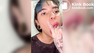 Girl's sexy long tongue 23