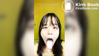 Girl's sexy long tongue 24
