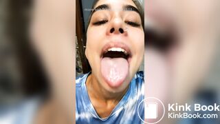 Girl's sexy long tongue 25
