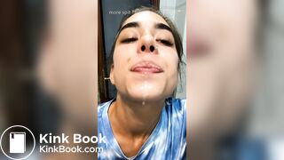Girl's sexy long tongue 25