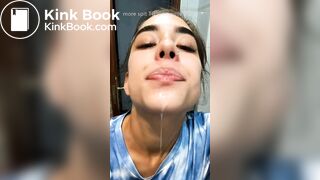 Girl's sexy long tongue 25