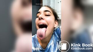 Girl's sexy long tongue 25