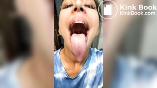 Girl's sexy long tongue 25