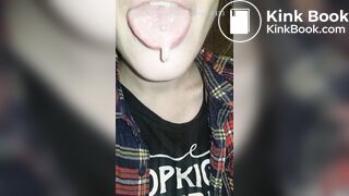 Girl's sexy long tongue 27