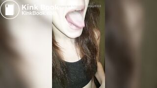 Girl's sexy long tongue 28