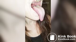 Girl's sexy long tongue 28