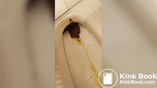 Girl releasing Diarrhea in squat toilet