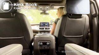 Milf drops a massive shit in her car