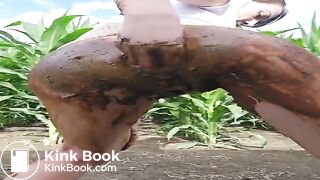 Scat smearing outside
