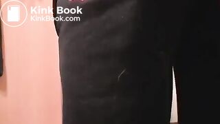 Oiled up ass taking a fat shit