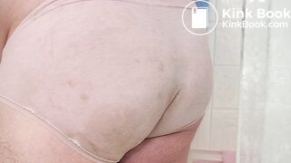 Poop and Play 34 - Showering in Wife's Panties (Camera 1) - 1 of 3