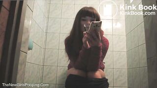 Bulgarian girl pooping and peeing on toilet video 7